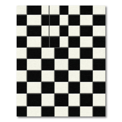 Modern Monochrome Black and White Checkerboard Rug