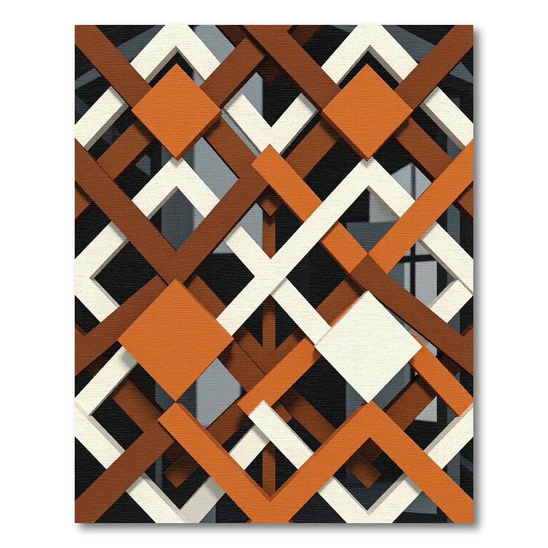 Autumn Intersecting Geometric Lattice Rug