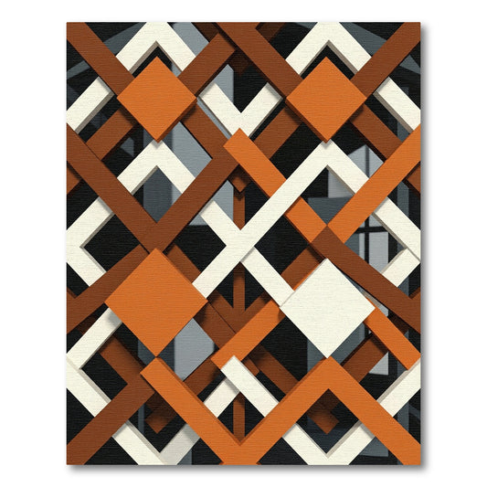 Autumn Intersecting Geometric Lattice Rug