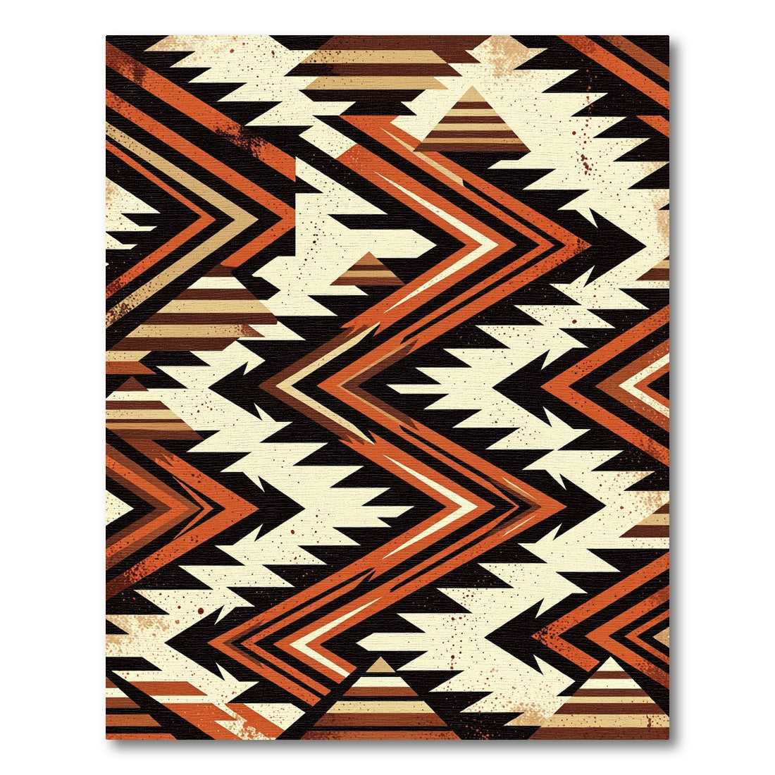 Earthy Geometric Zigzag Southwestern Accent Rug