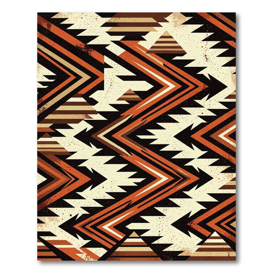 Earthy Geometric Zigzag Southwestern Accent Rug