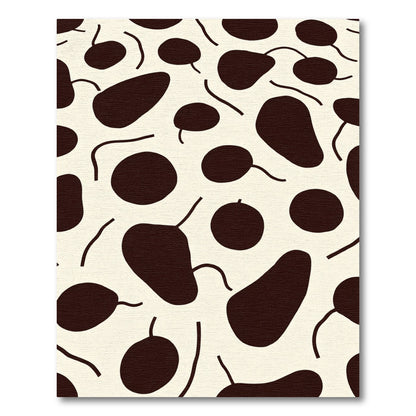 Abstract Organic Shapes Brown Cream Rug