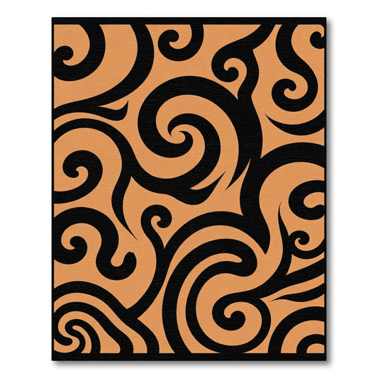 Black Organic Swirl Terra Cotta Rug
