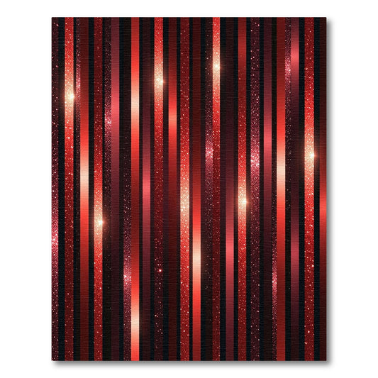 Bold Red Glitter Striped Vibe Rug