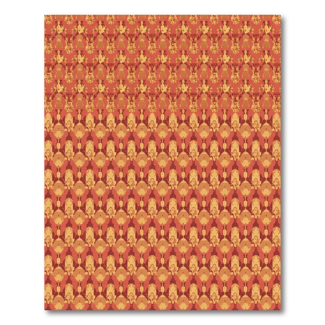 Warm Ochre Abstract Medallion Arrangement Rug