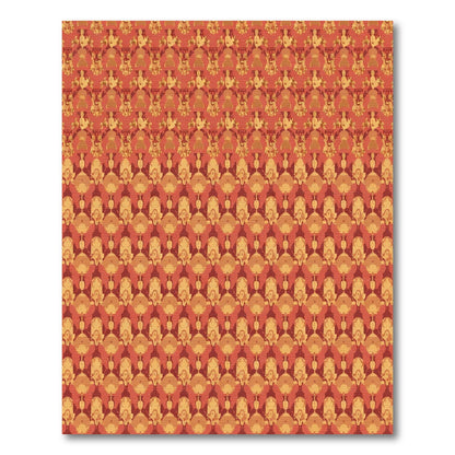 Warm Ochre Abstract Medallion Arrangement Rug