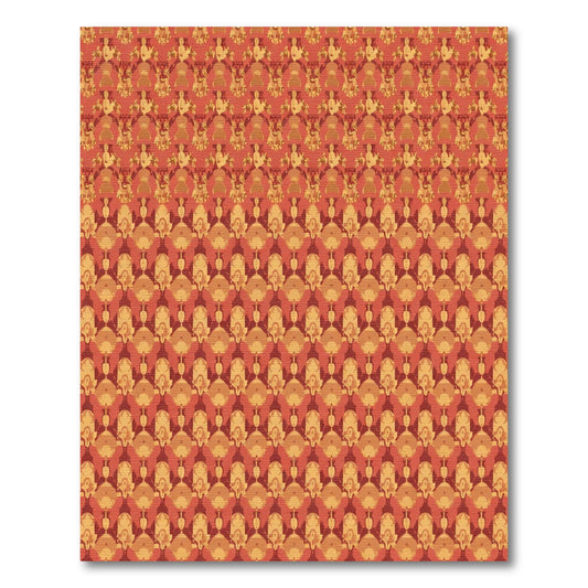 Warm Ochre Abstract Medallion Arrangement Rug