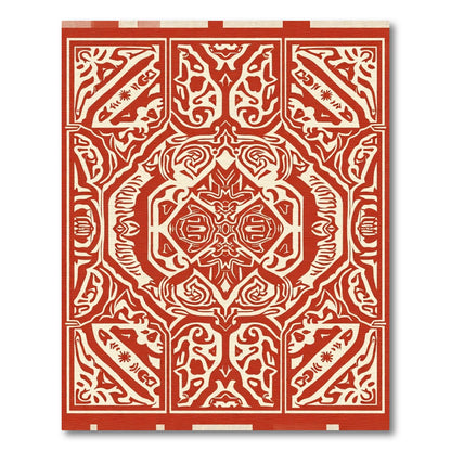 Crimson Cream Intricate Mandala Medallion Rug