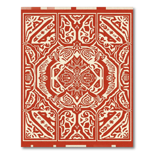 Crimson Cream Intricate Mandala Medallion Rug