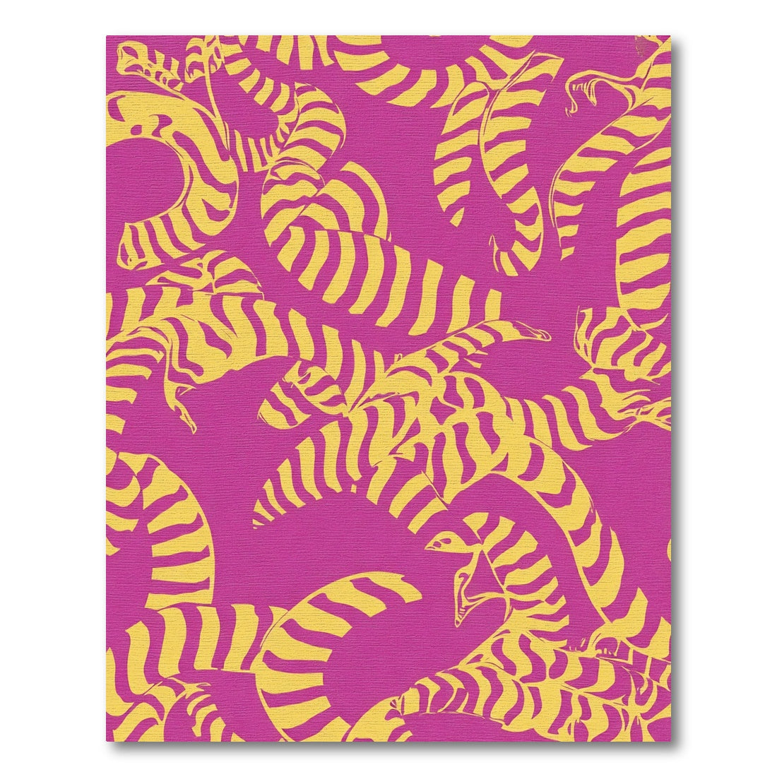 Vibrant Pink Yellow Serpent Swirl Rug
