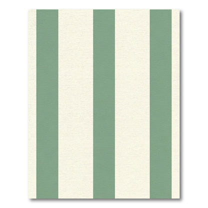 Sage Green Cream Wide Stripe Rug