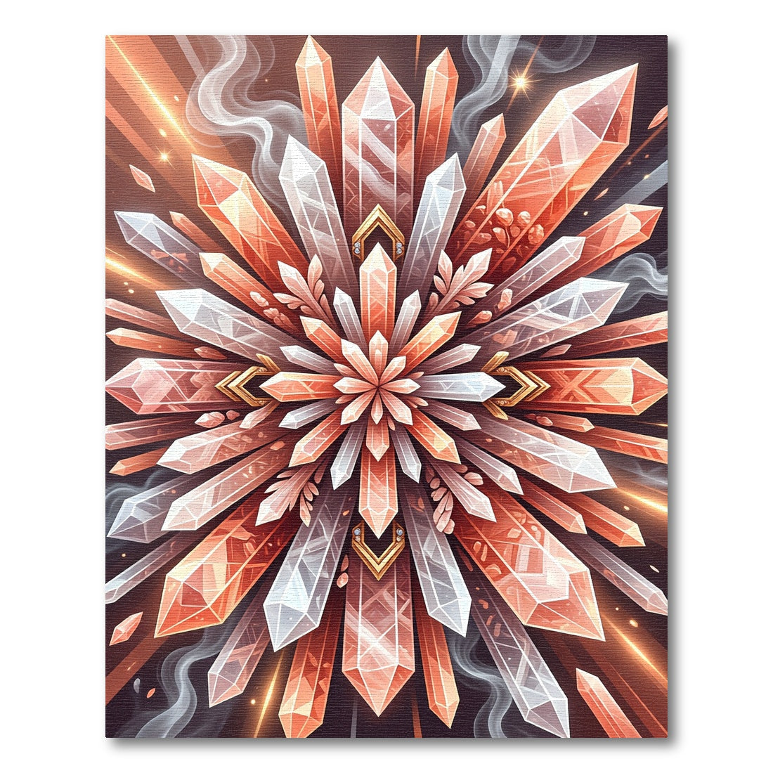 Radiant Crystal Burst Geometric Rug