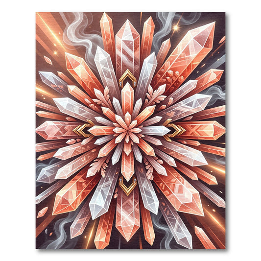 Radiant Crystal Burst Geometric Rug