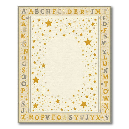 Golden Stars Alphabet Border Rug 2