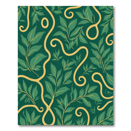 Emerald Green Botanical Swirl Rug