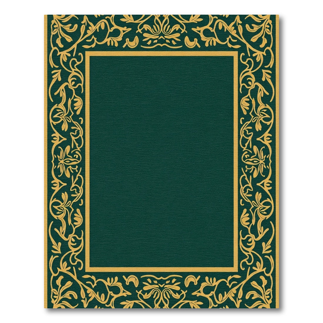 Emerald Gold Floral Frame Rug