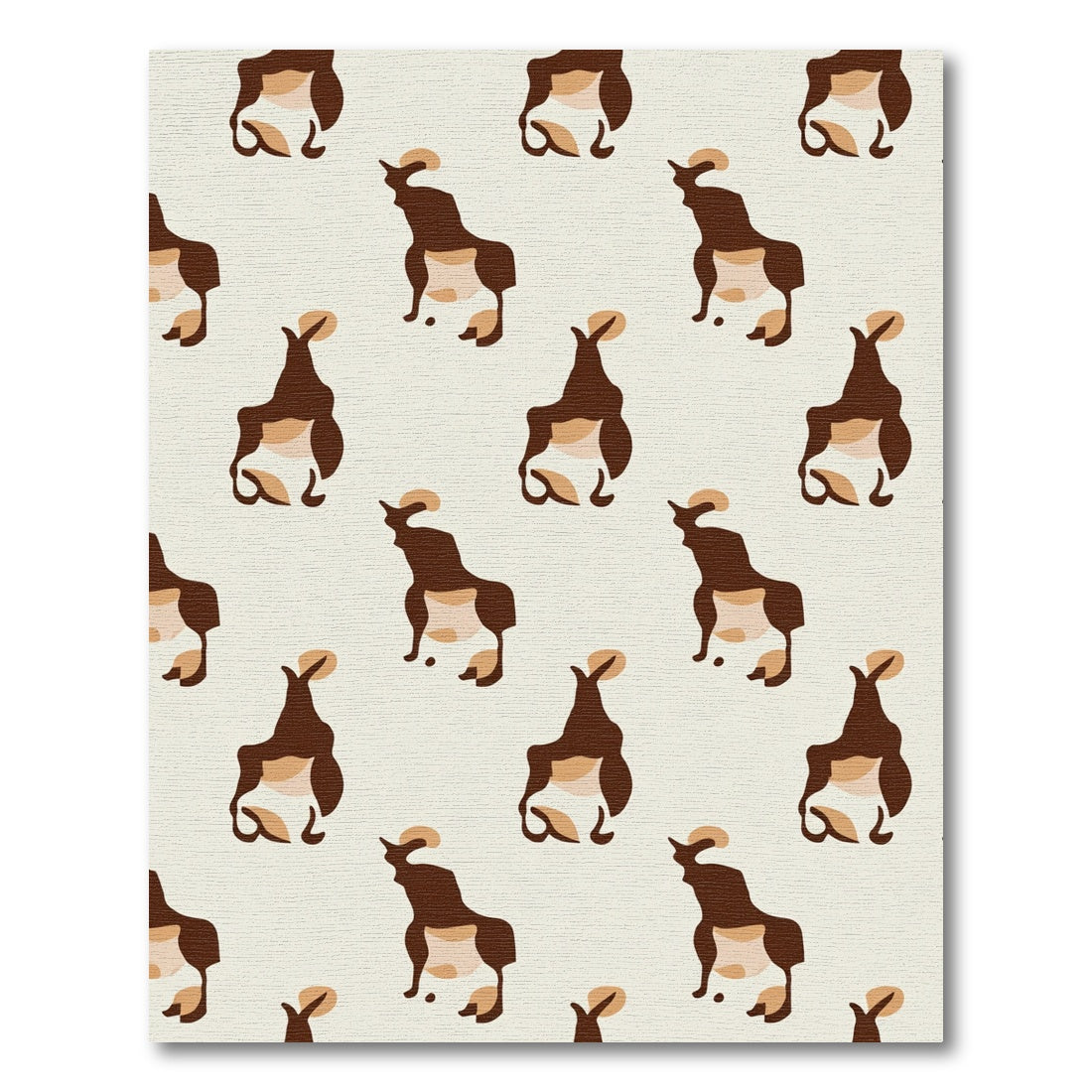 Brown Kangaroo Eclectic Repeating Rug