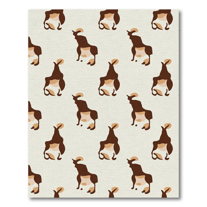 Brown Kangaroo Eclectic Repeating Rug
