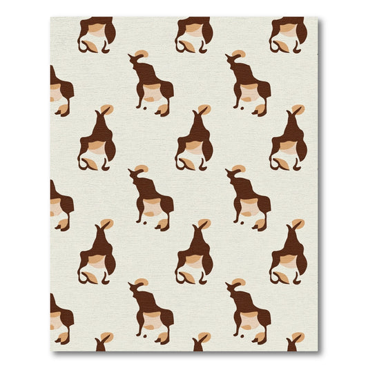 Brown Kangaroo Eclectic Repeating Rug