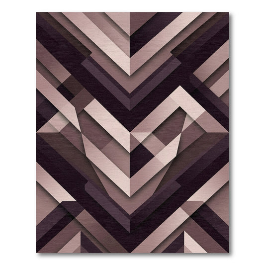 Modern Mauve Geometric Angular Abstract Rug