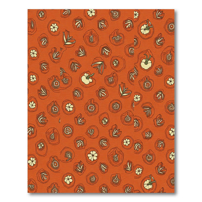 Orange Abstract Botanical Forms Rug