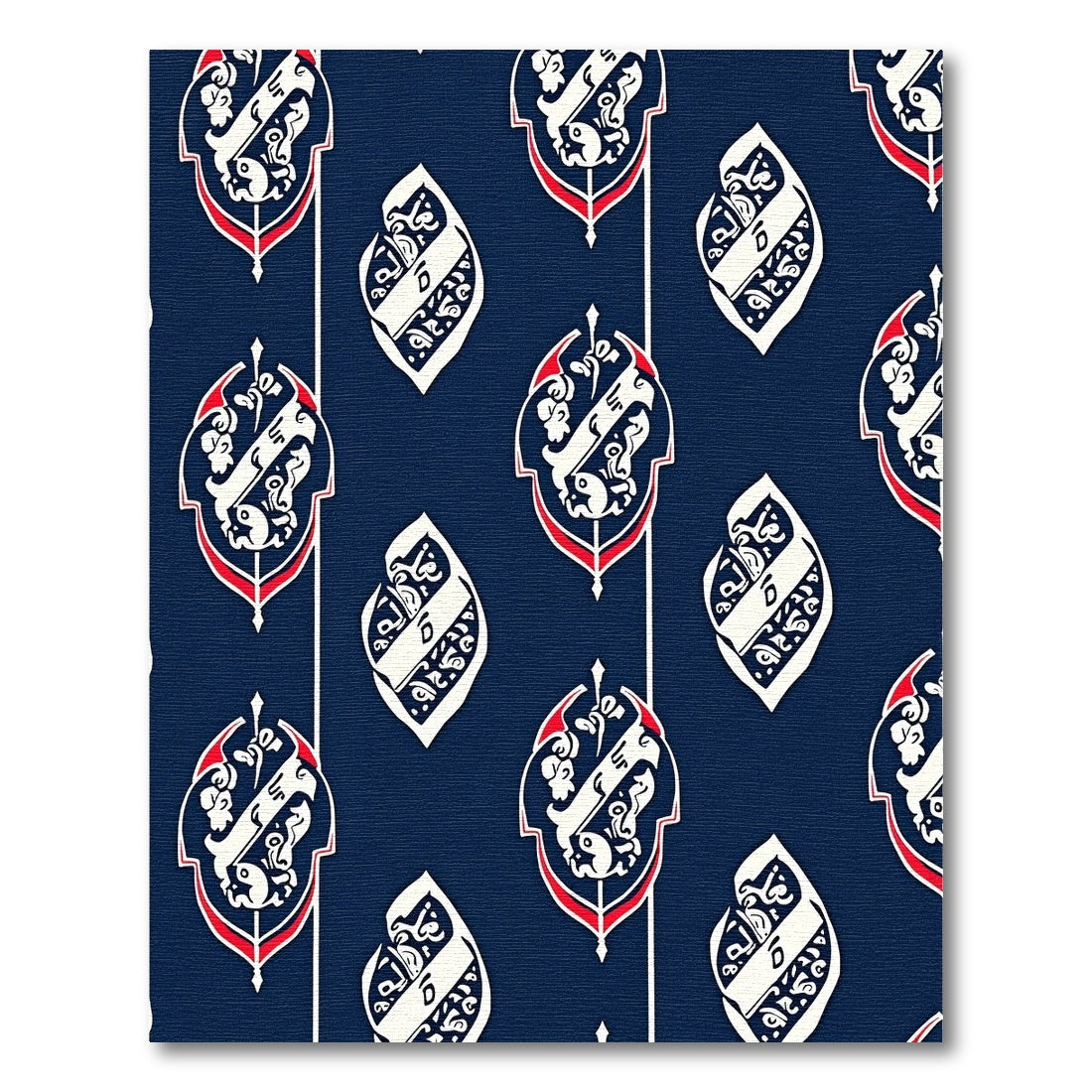 Vintage Blue Red White Crest Rug