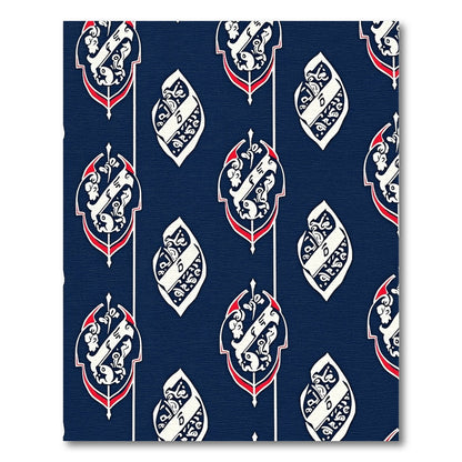 Vintage Blue Red White Crest Rug