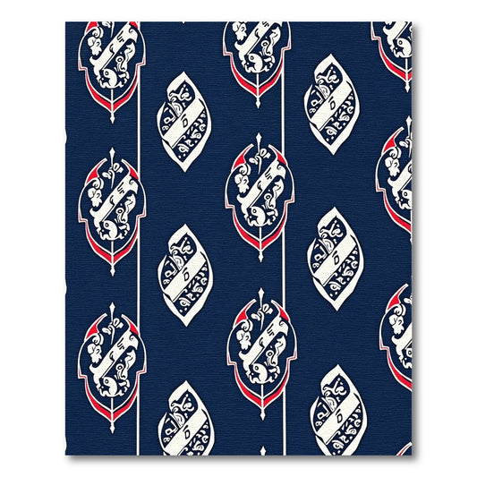 Vintage Blue Red White Crest Rug