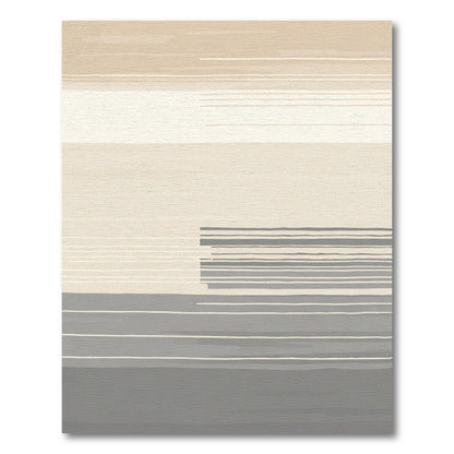 Neutral Toned Horizontal Stripe Abstraction Rug