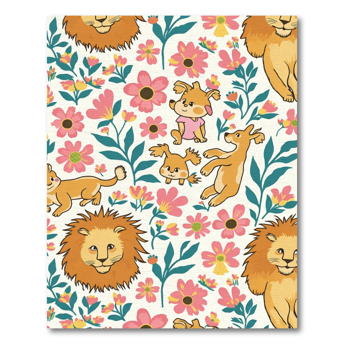 Whimsical Fauna Floral Garden Medley Rug