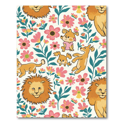 Whimsical Fauna Floral Garden Medley Rug