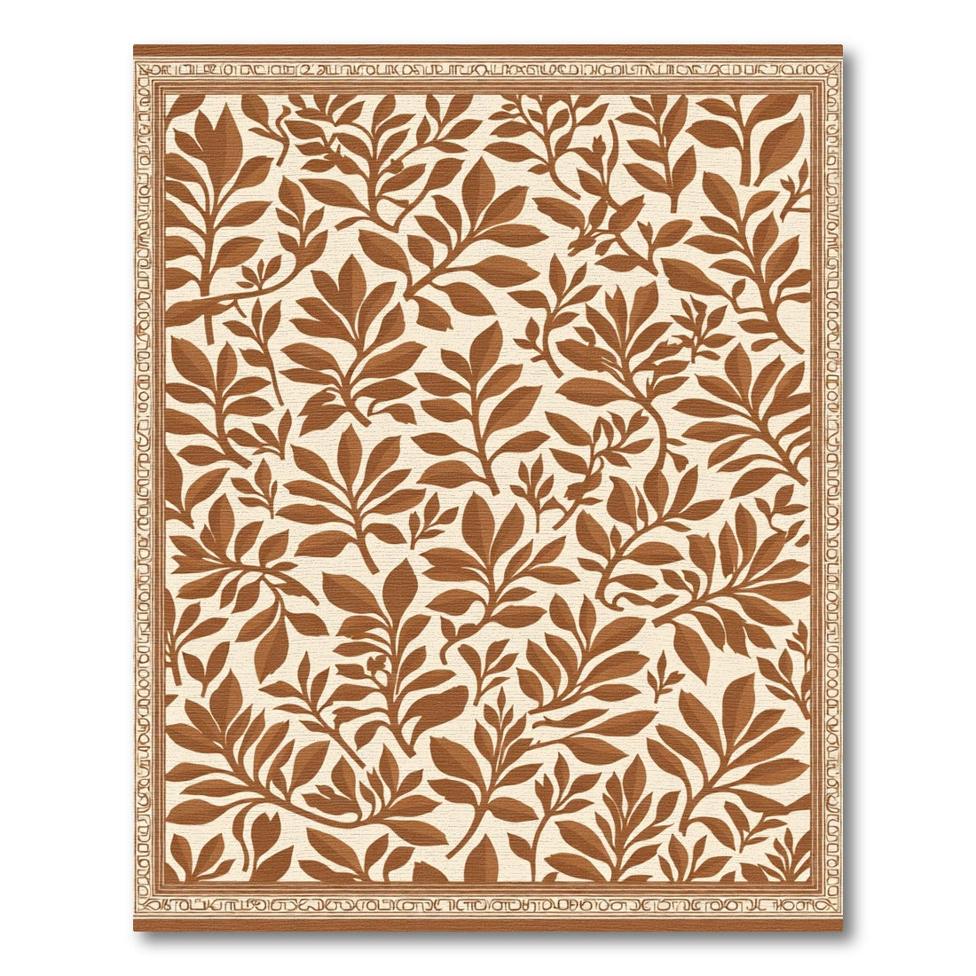 Brown Foliage Branch Pattern Rug