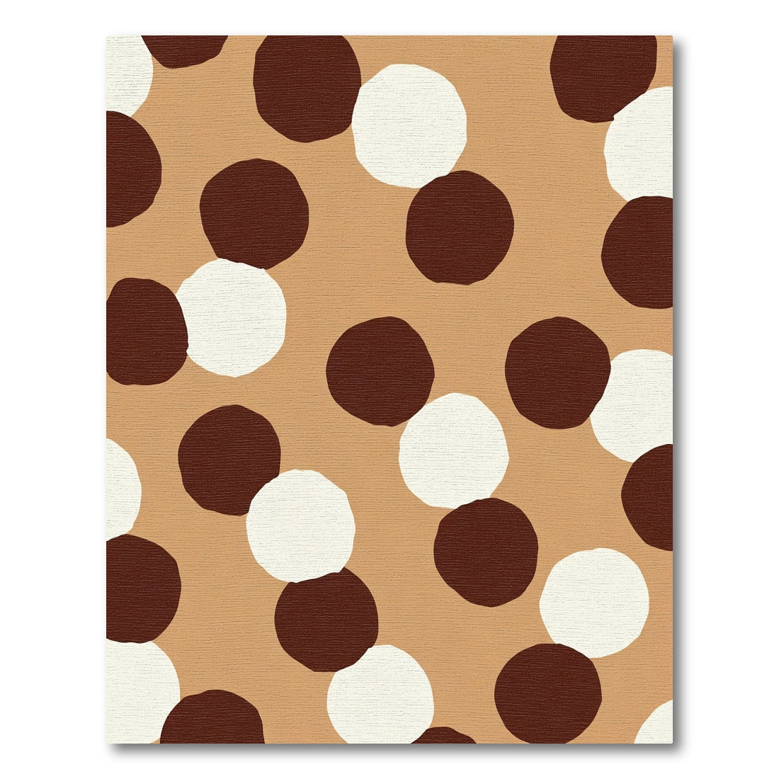Brown White Scattered Dot Composition Rug