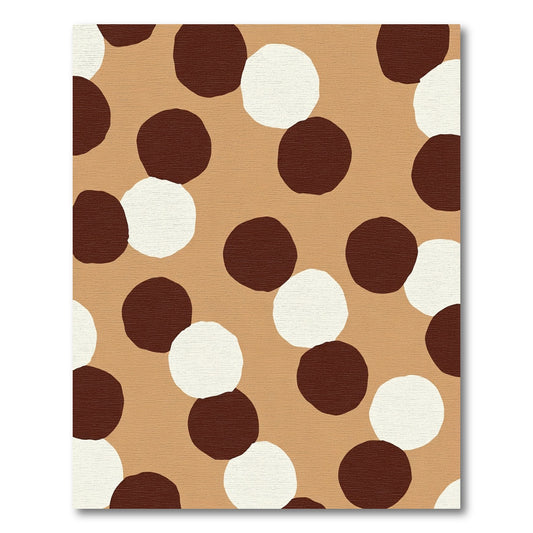 Brown White Scattered Dot Composition Rug
