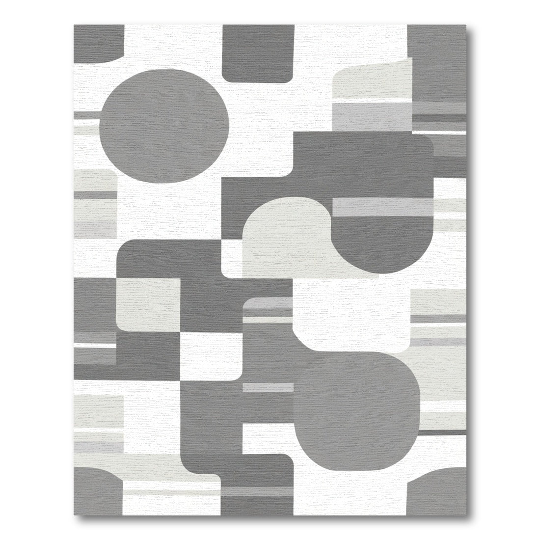 Modern Gray Geometric Shapes Rug