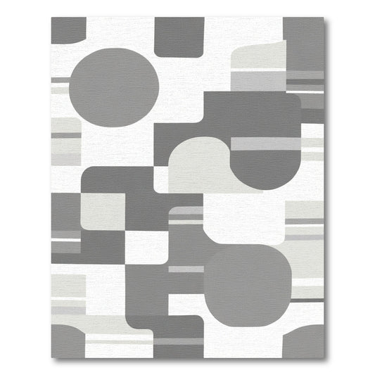 Modern Gray Geometric Shapes Rug
