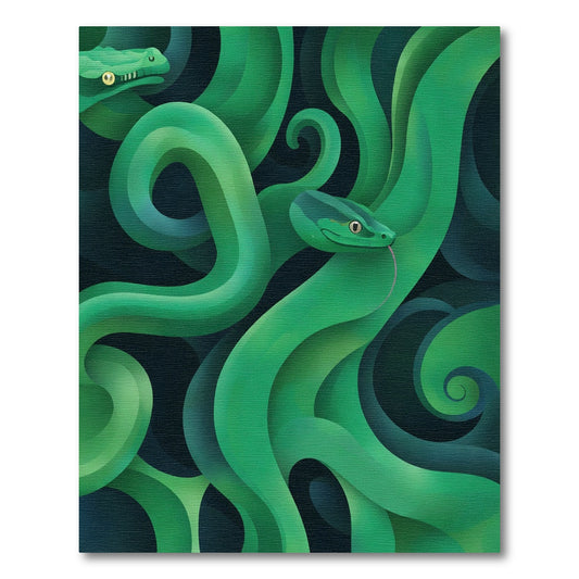 Emerald Green Snake Swirls Rug