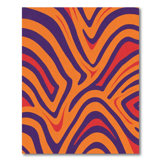 Bold Orange Purple Red Stripes Rug