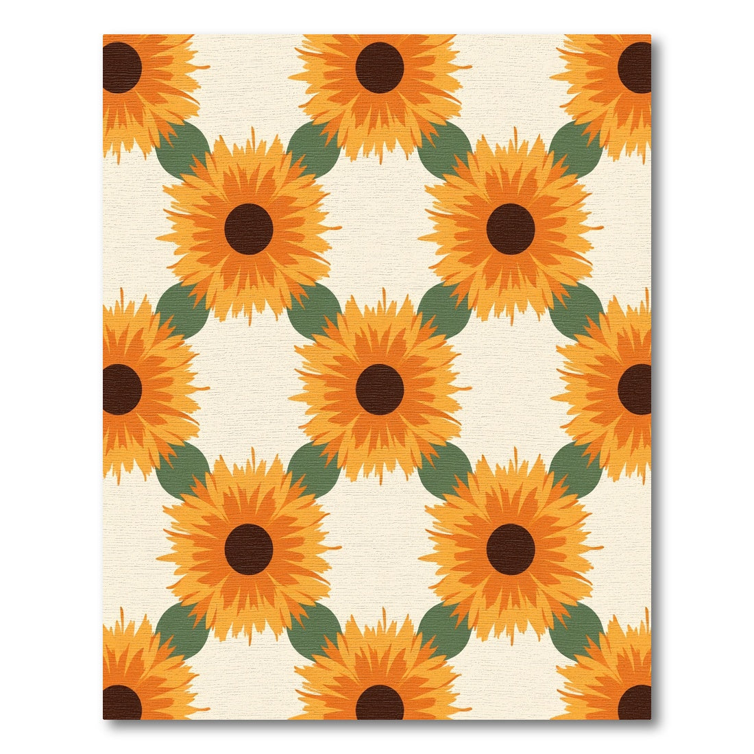 Orange Sunflower Garden Pattern Rug