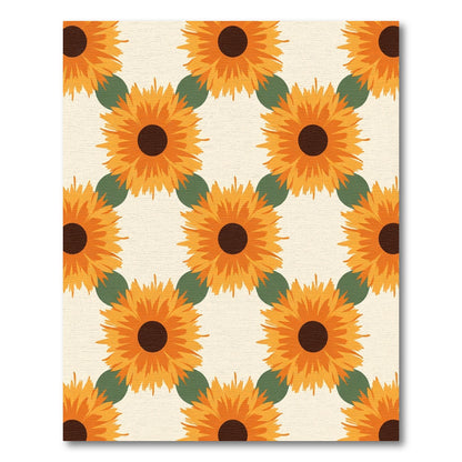 Orange Sunflower Garden Pattern Rug