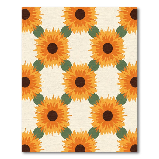 Orange Sunflower Garden Pattern Rug