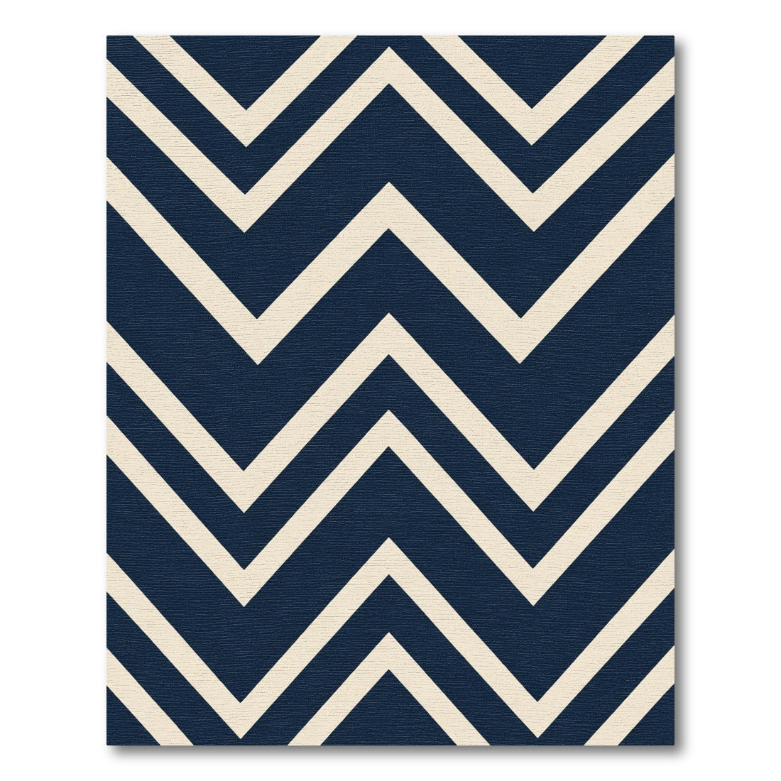 Navy Ivory Zigzag Stripe Rug