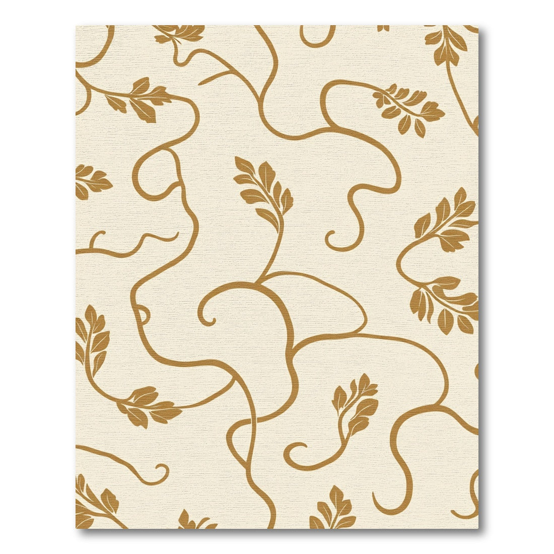 Golden Vine Leaf Scroll Rug