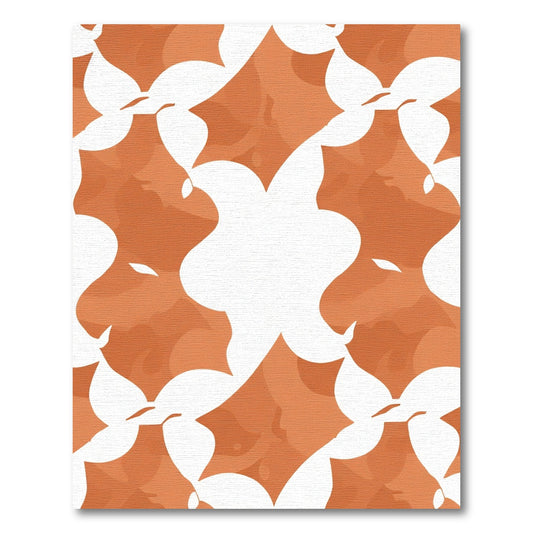 Crimson Abstract Floral Overlay Rug