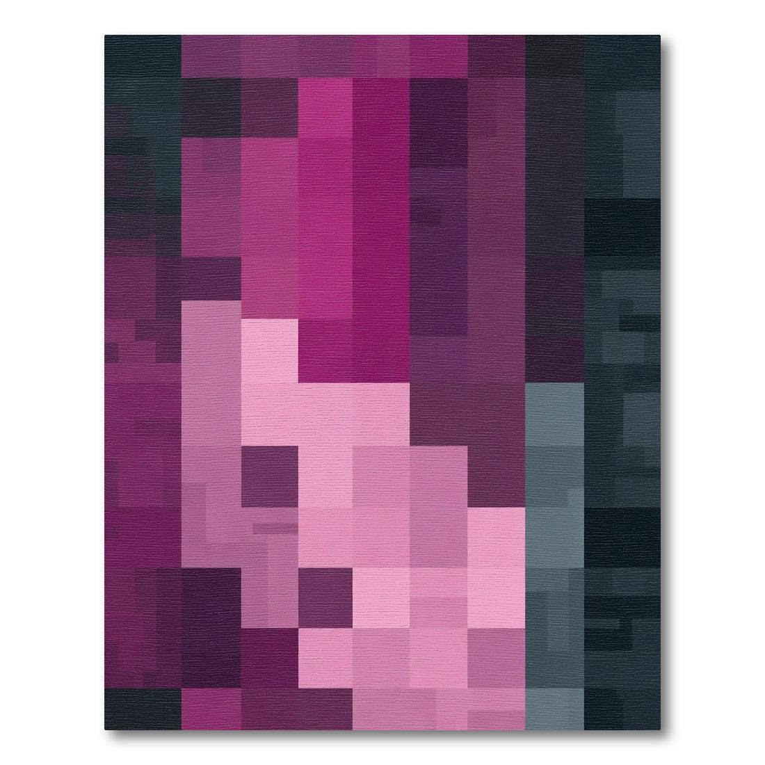 Gradient Pink Geometric Block Rug