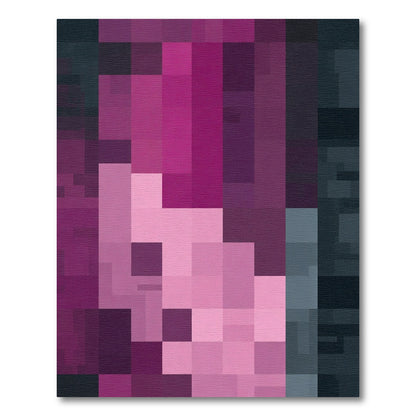 Gradient Pink Geometric Block Rug