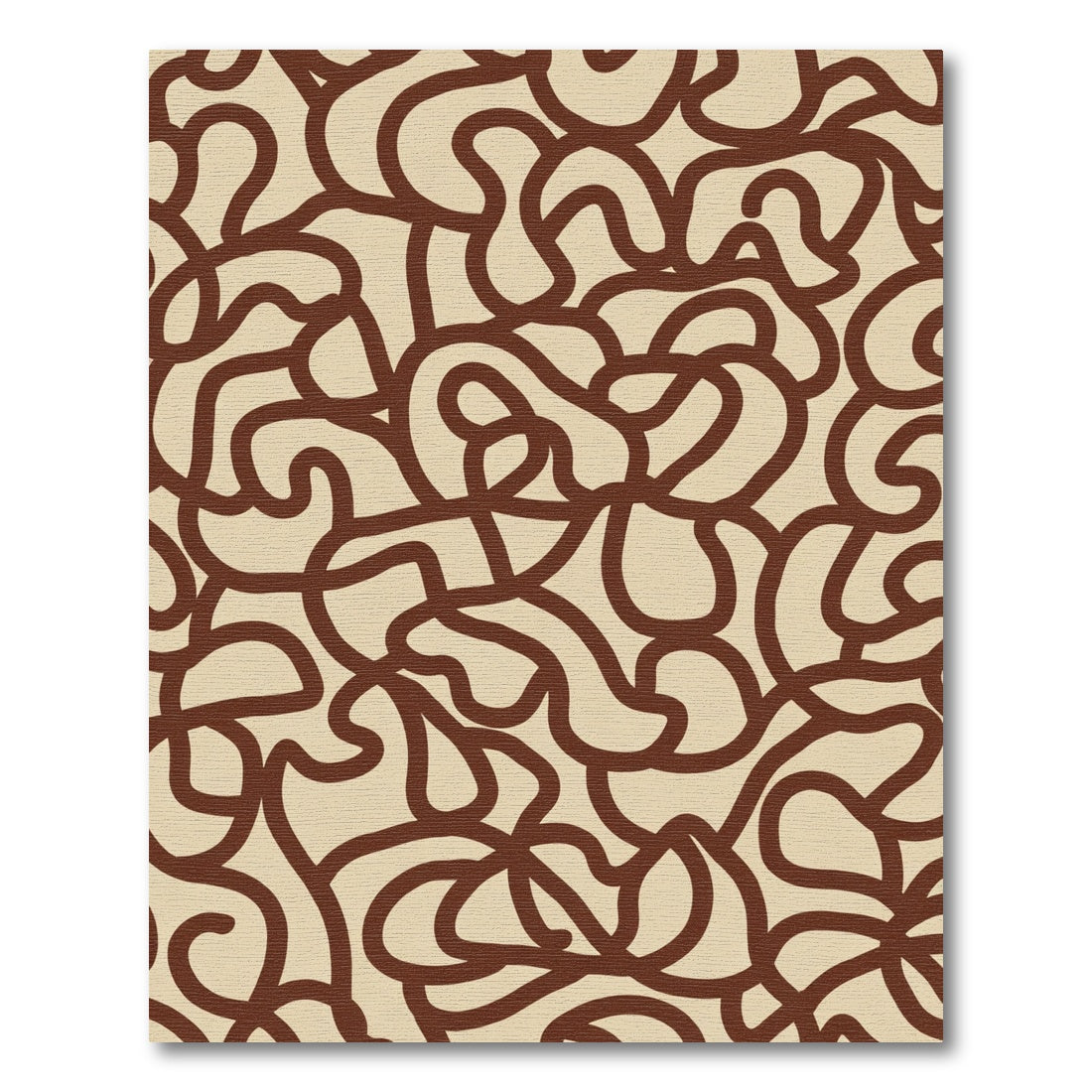 Brown Beige Abstract Swirl Rug