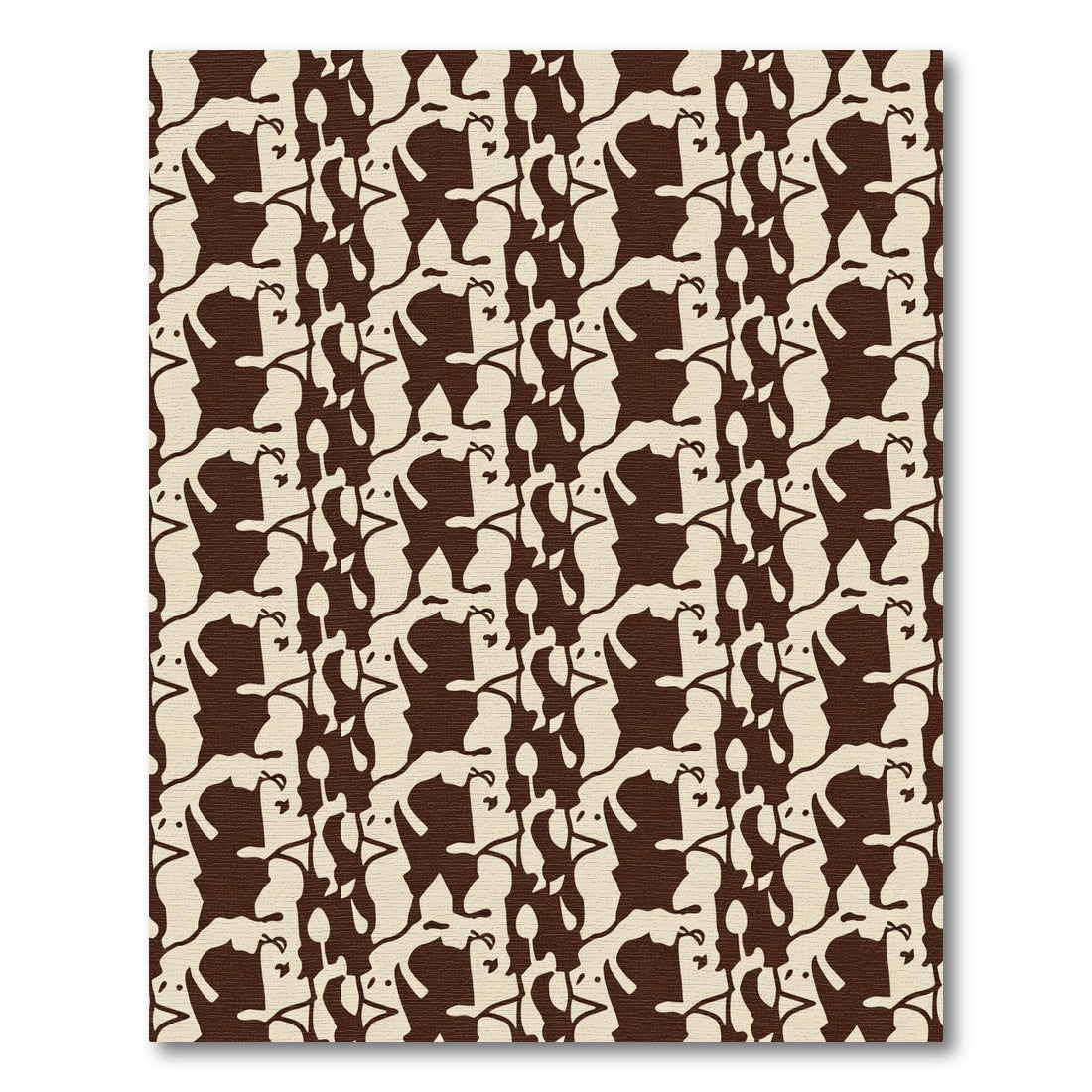 Alternating Brown Face Silhouette Rug