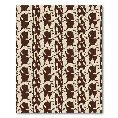 Alternating Brown Face Silhouette Rug