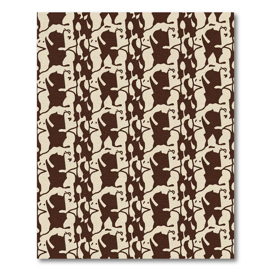 Alternating Brown Face Silhouette Rug
